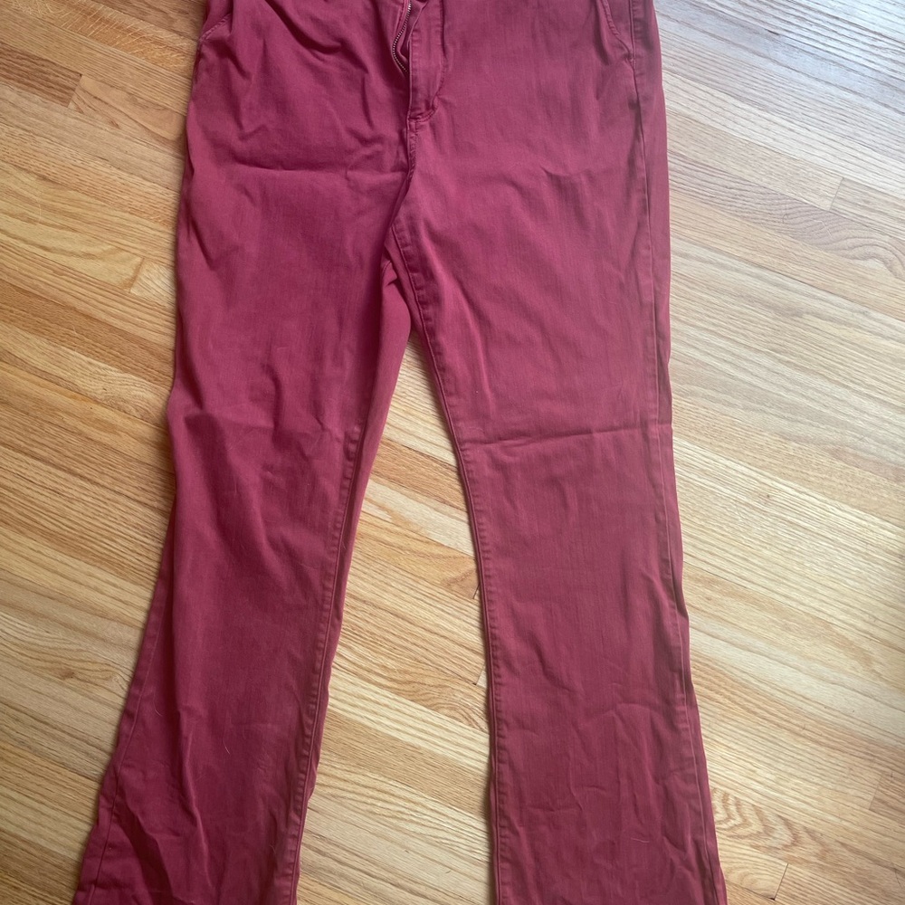Women's Boot Cut Flare Pants - Dark Pink/red